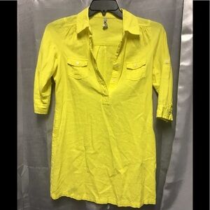 Yellow Linen dress with pockets